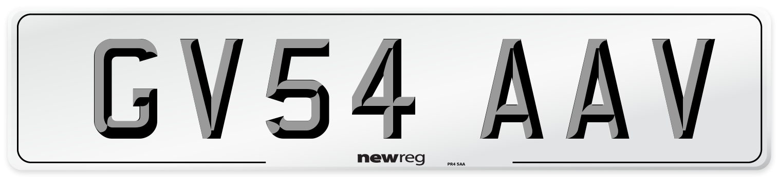 GV54 AAV Number Plate from New Reg